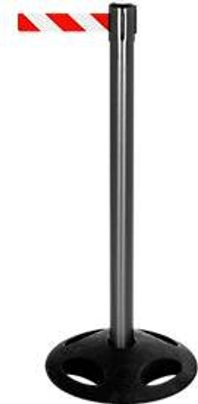 Absperrpfosten RS-Guidesystems GLA 26, Schwarz mit rot-weißem Gurt, 2 Stück - Bild 2