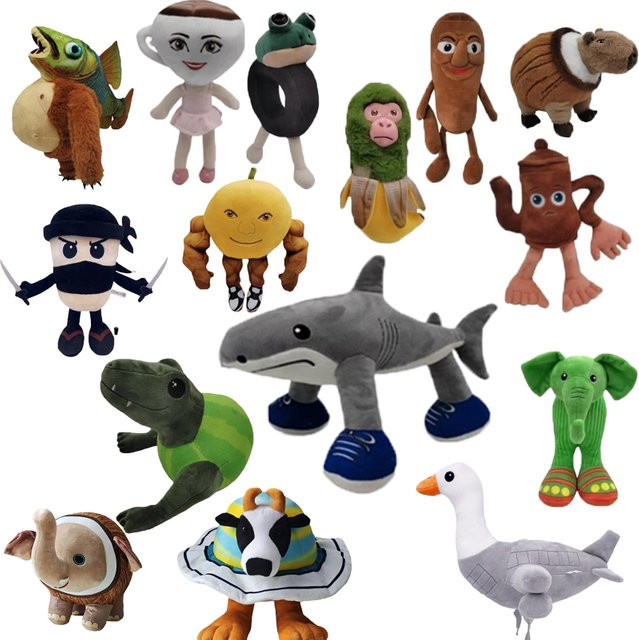 Bandai Italienische Brainrot Tralalero Tralala Plüsch Puppe, 30 cm - Bild 1