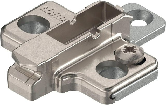 Blum Kreuzmontageplatte Clip mit Schrauben in Zink und Nickel-Optik, Distanz 3 mm, Farbe Silber - Bild 1