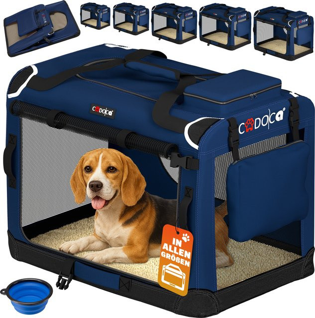 CADOCA Hundebox faltbar Blau, B/T/H: 70 x 52 x 50 cm - Bild 1