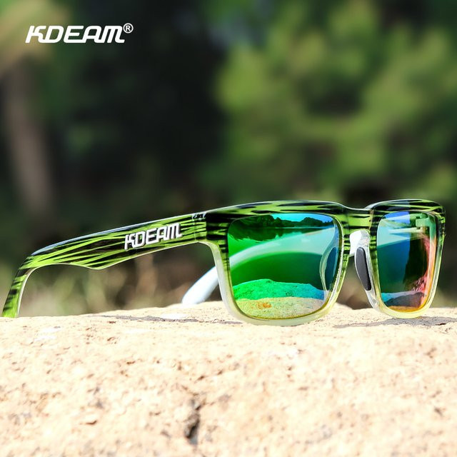 KDEAM Sonnenbrille, quadratisch, Vollrand, Kunststoff, grün, Unisex - Bild 1