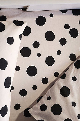 IKEA RIGMOR DOT Spannbettlaken für Krippen aus Baumwolle, Beige/Weiß, B/T: 60 x 120 cm - Bild 1