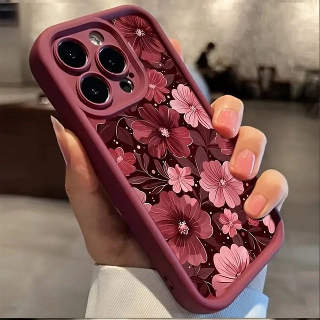 Elegante Handyhülle mit rotem Blumenmuster für Xiaomi Redmi Note 14 13 12S 12 11 10 9S 9 8 7 A5 Pro Plus 4G 5G aus weichem TPU - Bild 1