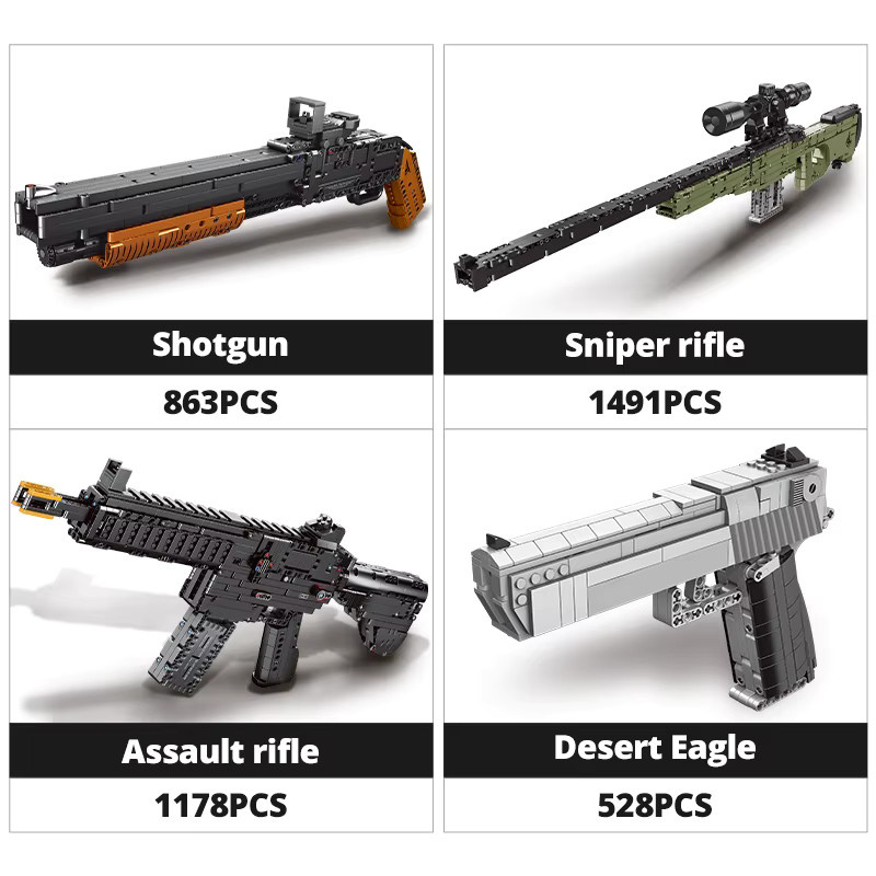 ZKZC Militär-Schrotflinte Scharfschützengewehr Sturmgewehr Baustein-Set, Polizei - Bild 4