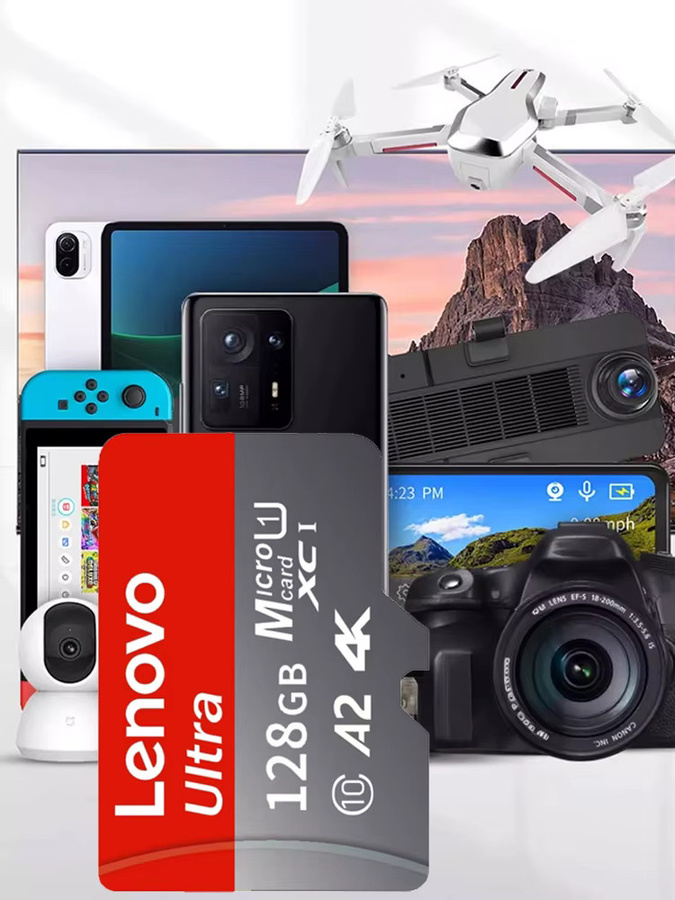 Lenovo High-Speed MicroSD Speicherkarte 512GB mit Adapter A2 U3 V30 in Multicolour - Bild 1