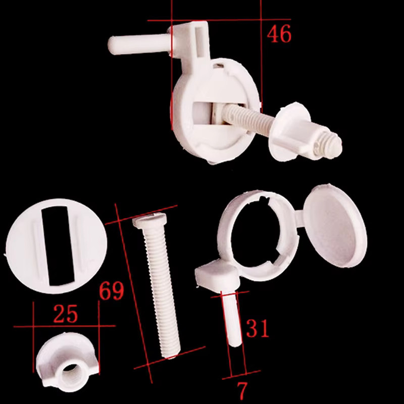 Montagesatz für Toilettensitze mit Scharnierbolzen und Schraubenbefestigung in Weiß - Bild 3