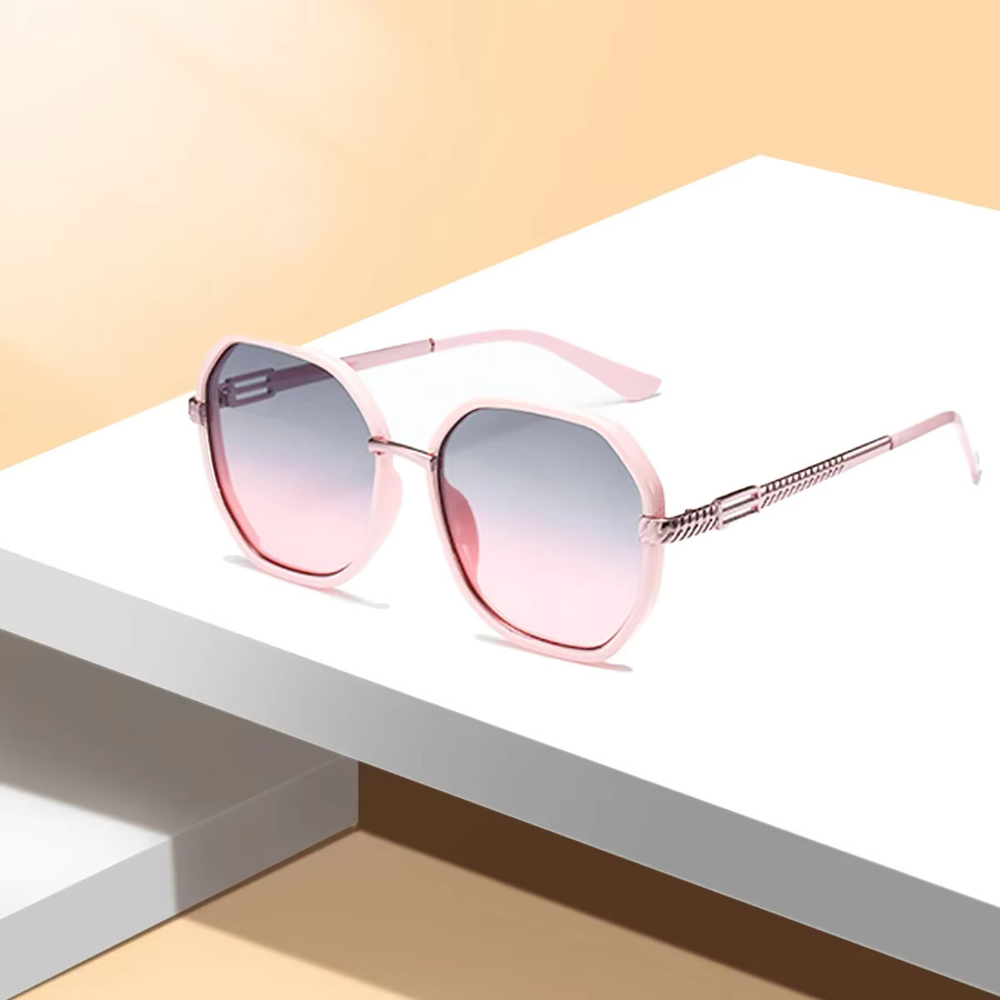 YuYing Sonnenbrille, oval, Vollrand, Metall, pink, Unisex - Bild 1