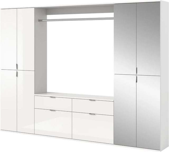 Inn.Furn Garderoben-Set SystemX, 4-teilig, Weiß Hochglanz, B/H: 243 x 193 cm - Bild 1