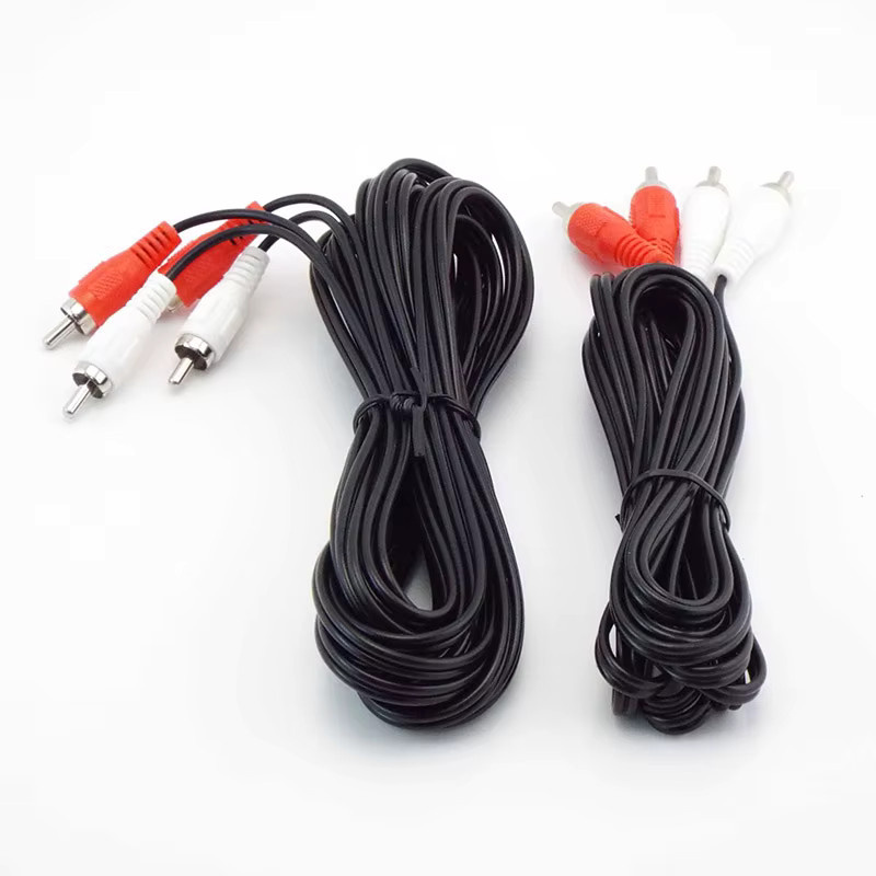 Gakaki Stereo Audio RCA Verlängerungskabel Schwarz 2x RCA auf 2x RCA Stecker - Bild 2