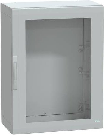 Schneider Electric Polyestergehäuse bodenstehend PLA komplett abgedichtet IP65, Farbe Grau, transparente Tür, B/T/H: 100 x 75 x 42 cm - Bild 1