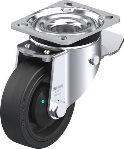 Blickle Lenkrolle LK-POEV 100KAD-1-ST mit Feststeller, Rad-Durchmesser: 100 mm, Tragfähigkeit: 200 kg, Farbe: Schwarz/Silber - Bild 1