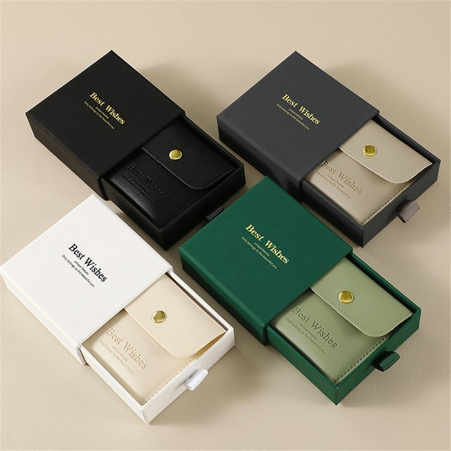 Elegantes Schmuck-Organizer Set aus PU-Leder in Weiß für Halsketten, Armbänder und Ohrringe mit Druckknopfverschluss - Bild 1