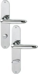 Hoppe Langschildgarnitur Verona M151/302 MS F49-R Bad in Silber mit 78mm DIN L/R - Bild 1