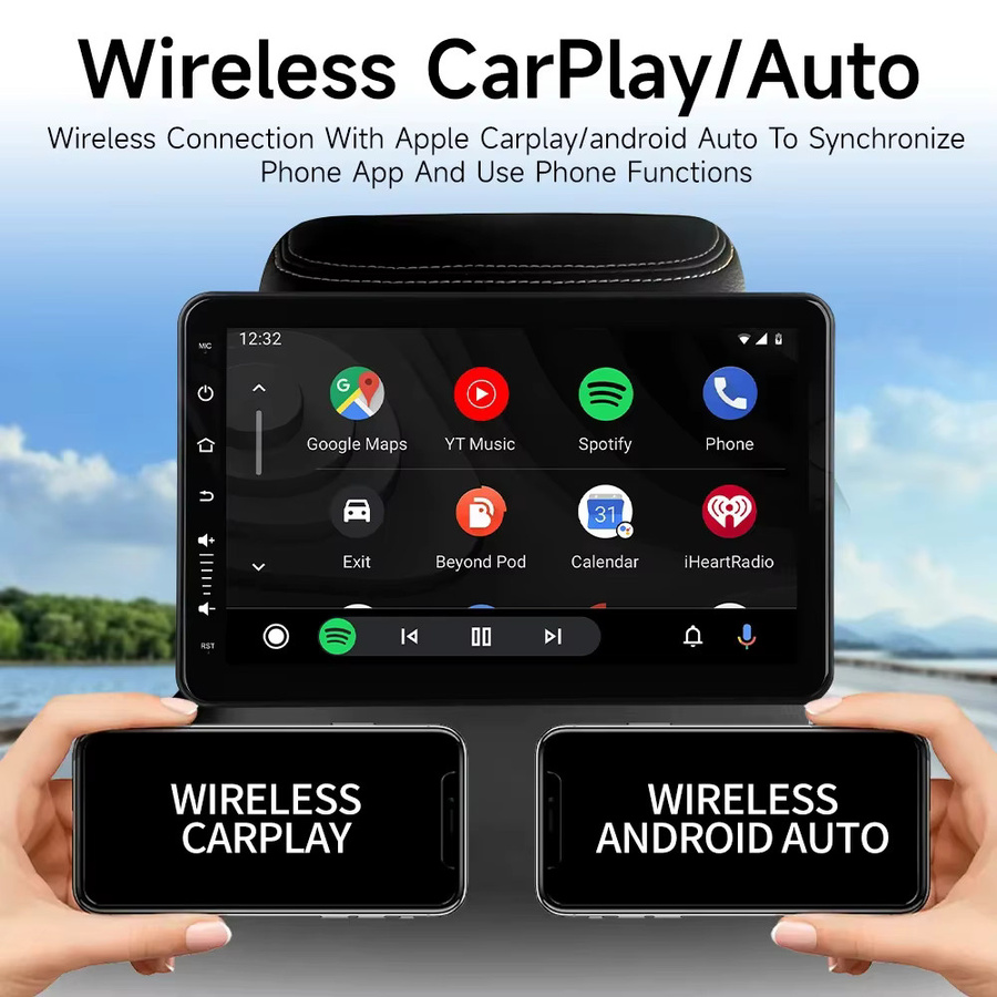 Jiuyin Touchscreen Auto Kopfstützen-Player mit IP-Bildschirm, WLAN, Bluetooth, FM und Airplay, Schwarz - Bild 3