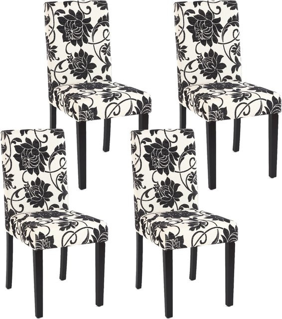 MCW Esszimmerstuhl Littau 4er-Set aus Textil Jacquard in Multicolour mit dunklen Beinen - Bild 1