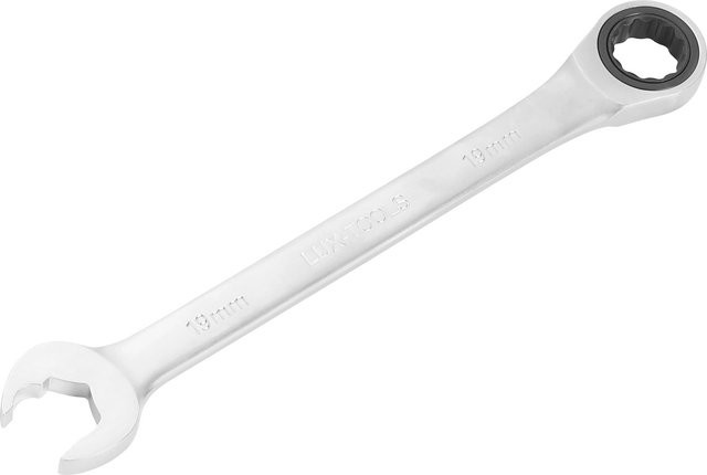 LUX-TOOLS Comfort Ratschenschlüssel aus Chrom-Vanadium in Silber, 19 mm - Bild 1
