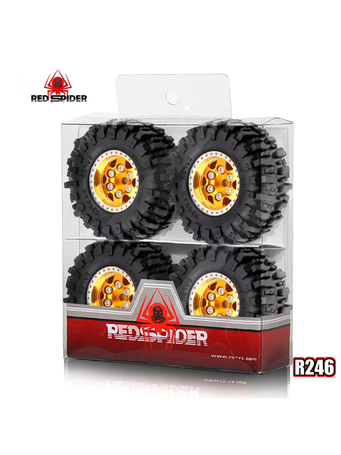 FMS Lkw Crawler Reifen, 4-teiliges Set, 55mm, 1/24, Metall, Gummi - Bild 4