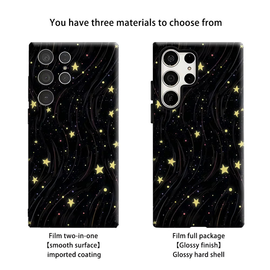 Stoßfeste Doppelschicht Handyhülle mit Sternenhimmel-Swirl Design für Samsung Galaxy S25 Ultra, S24 und S23 Ultra Plus - Bild 2