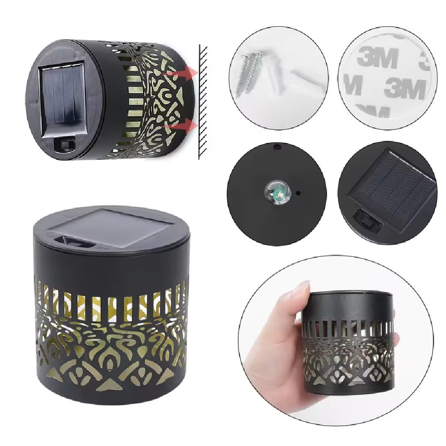 WELPUR 2er Set Solar-Wandleuchten aus Metall in Schwarz mit Up-Down-Lichteffekt, IP65 Wasserdicht, Warmweißes Licht für Garten, Terrasse und Außenbereich - Bild 6