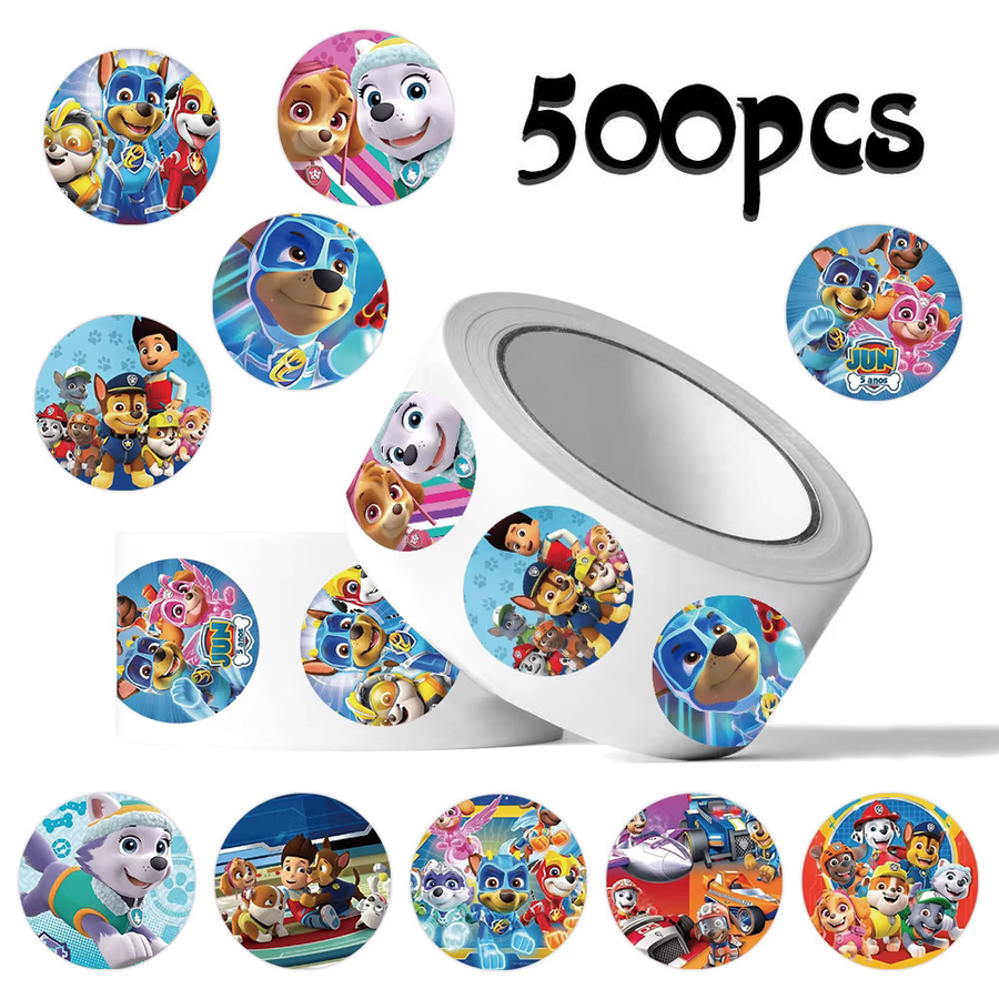 Paw Patrol Siegelaufkleber, Cartoon, multicolour, 500 Stück/Rolle - Bild 2