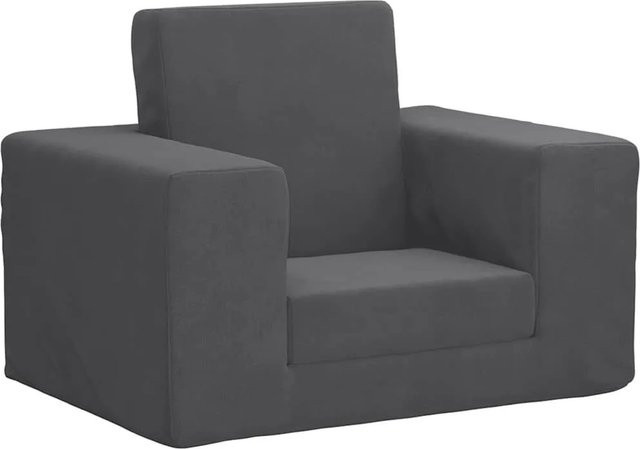 vidaXL Schlafsofa für Kinder in Anthrazit mit weichem Plüsch und Schaumstofffüllung - Bild 1