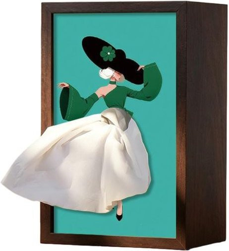 NovaLight Taschentuchbox Ballerina aus Walnussholz in Multicolour - Bild 1