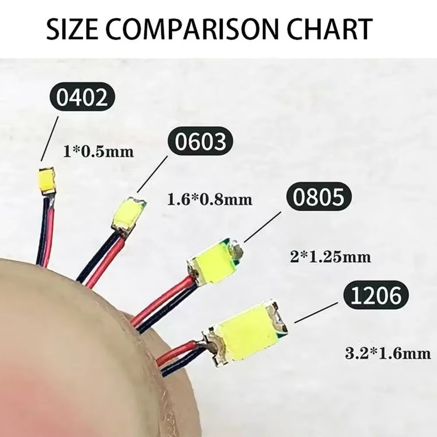 TAKEY LED SMD Draht Set für Modellbau HO OO Skala, 100 Stück, Rot und Schwarz, Vorgelötete Micro Litzendraht für Diorama und Eisenbahn - Bild 2