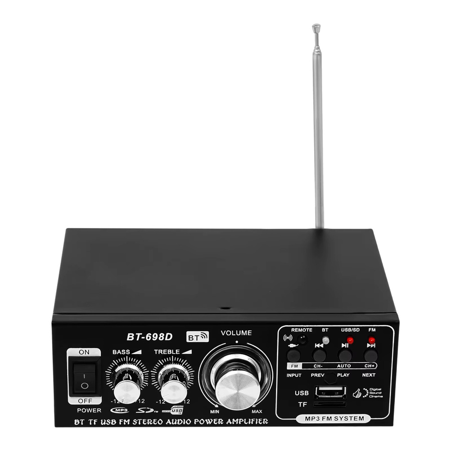 Bymaocar 2-Kanal Audio-Verstärker mit Bluetooth, USB und MP3-Funktion in Schwarz - Bild 2