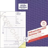 Avery Zweckform Auftrag Lieferschein Rechnung Formular 1739 in A5, Weiß und Gelb - Bild 3