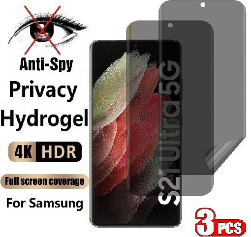 3er Pack Privatsphäre Hydrogel Schutzfolie für Samsung Galaxy M02 M02S M12 M22 M62 M13 M23 M33 M04 M14 M34 M54 M53 M42 Anti Spy Screen Protector transparent - Bild 1