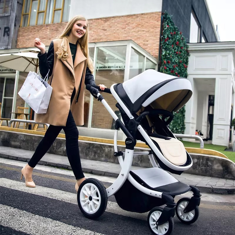 Multifunktionaler High-View Reise-Kinderwagen von Warm house in Pink mit verstellbarem Griff - Bild 3