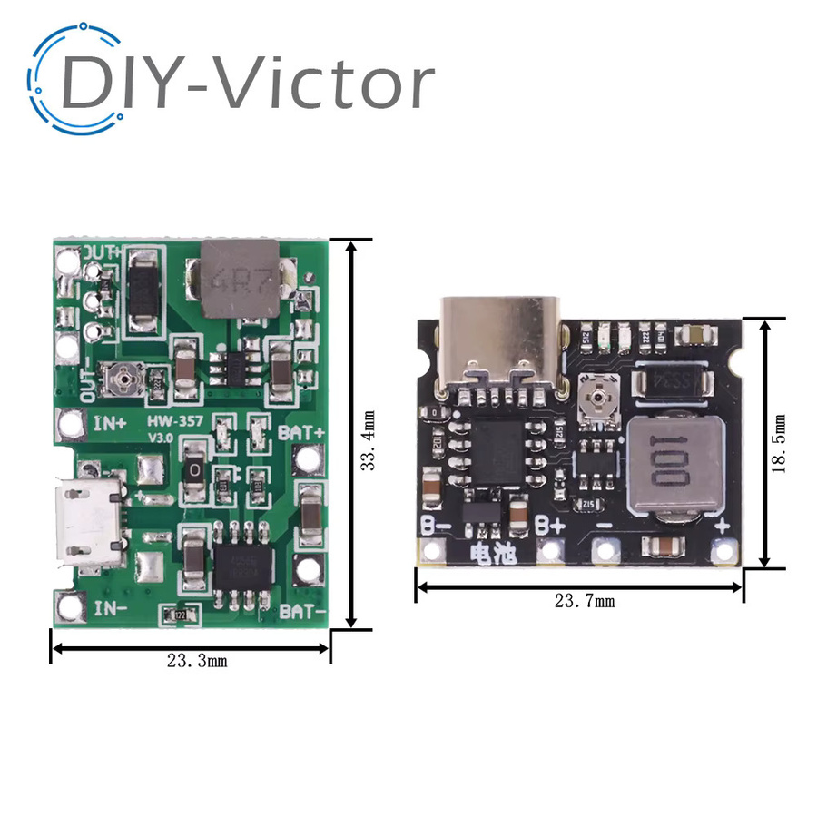 TP4056 Lithium-Ionen-Ladegerät Modul mit DC-DC Step-Up-Boost-Funktion für 3,7 V und 4,2 V Batterien - Bild 3