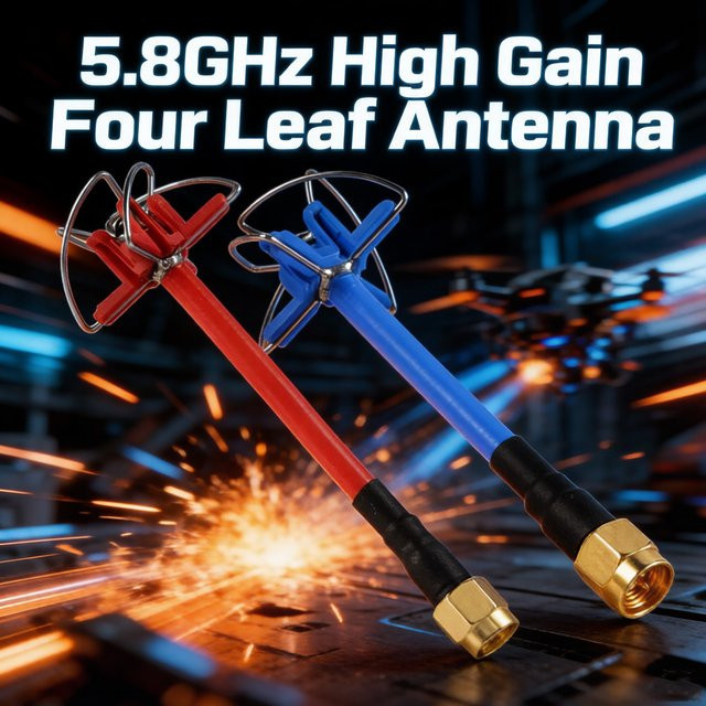 U-Angel-1988 5,8-GHz-Zirkularpolarisations-Senderantenne mit vierblättrigem Kleeblatt-Design in Rot für professionelle FPV-Renndrohnen - Bild 1