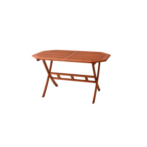 Merxx Gartenmöbelset Borkum aus Eukalyptusholz, 13-teilig mit 6 Klappsesseln, Auflagen und Klapptisch, B/T: 135 x 85 cm, beige/rot kariert - Bild 3