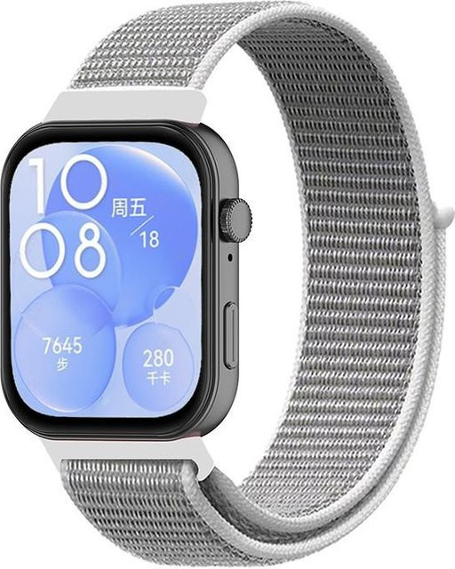 Armband für HUAWEI WATCH FIT 3, Nylon Loop, grau, Unisex - Bild 1