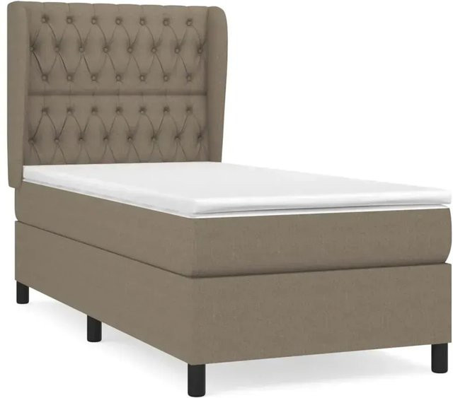 vidaXL Boxspringbett mit Matratze Hybrid-System, Taupe, B/T: 100 x 200 cm - Bild 1