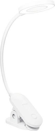 Philips Forys Clip LED Akku-Schreibtischleuchte in Weiß mit dimmbarer Funktion und 5W Leistung
