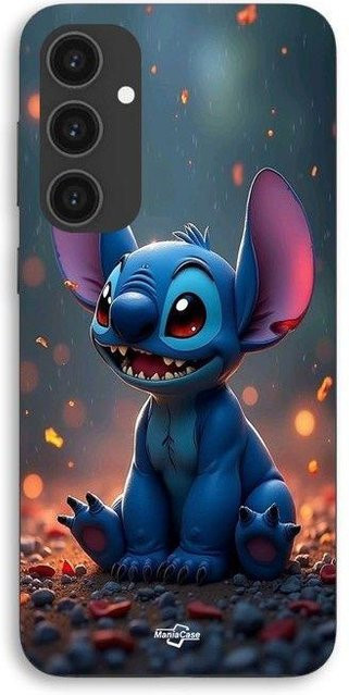 Maniacase Samsung Galaxy S25 FE Schutzhülle mit Stitch 3D-Kunst Design in Schwarz - Bild 1