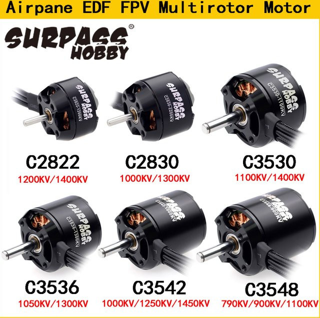 Surpass Hobby Bürtenloser Motor für Flugzeug EDF FPV Multirotor Quadcopter, Metall, Schwarz - Bild 1
