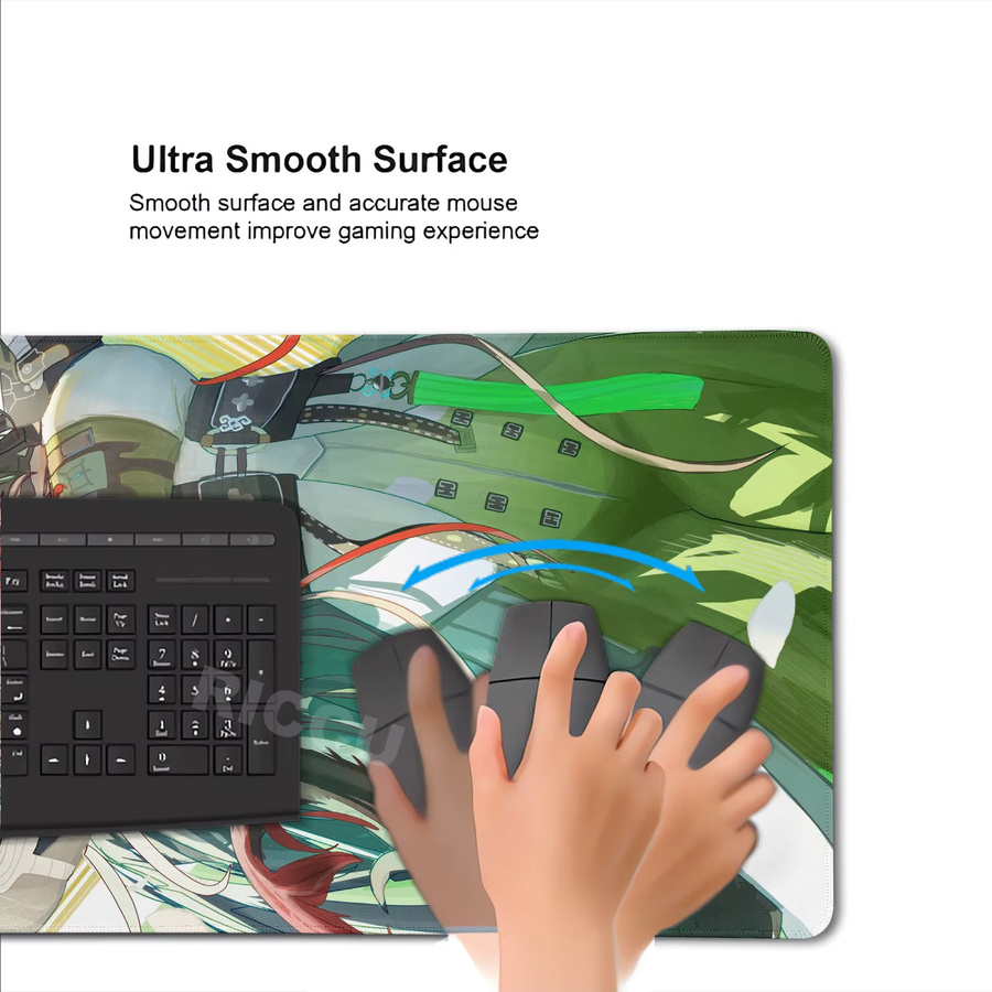 XXL Gaming Mauspad Riccu Anime Arknights Endfield Design Multicolour Schreibtischunterlage für PC und Esports - Bild 4