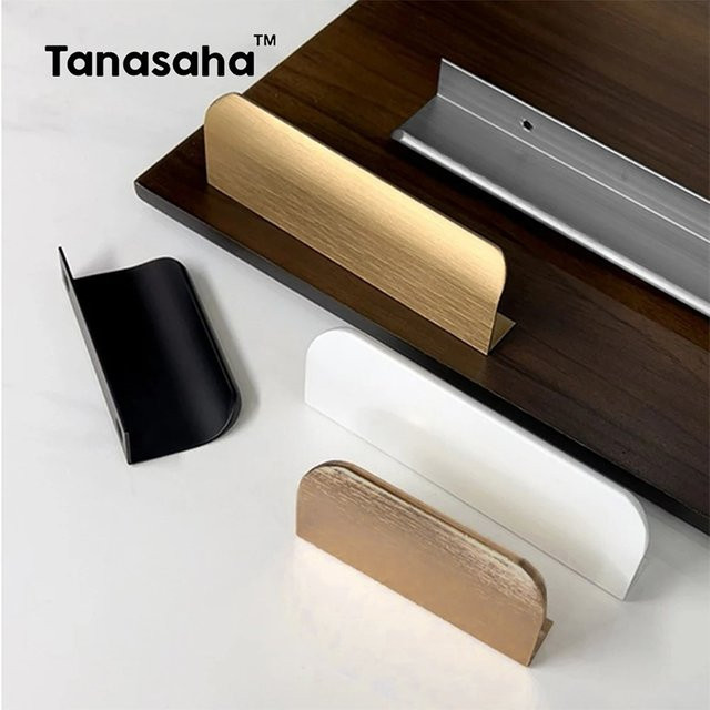 TANASAHA Flush Pull Möbelgriff aus Aluminiumlegierung in Weiß für Küchenschränke und Schubladen - Bild 1