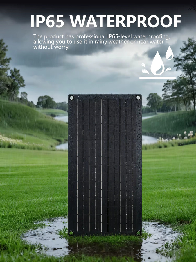 ELEGEEK Flexibles Monokristallines Solarpanel mit 60A Controller und USB-C für Camping und 12V Batterien, Schwarz - Bild 3