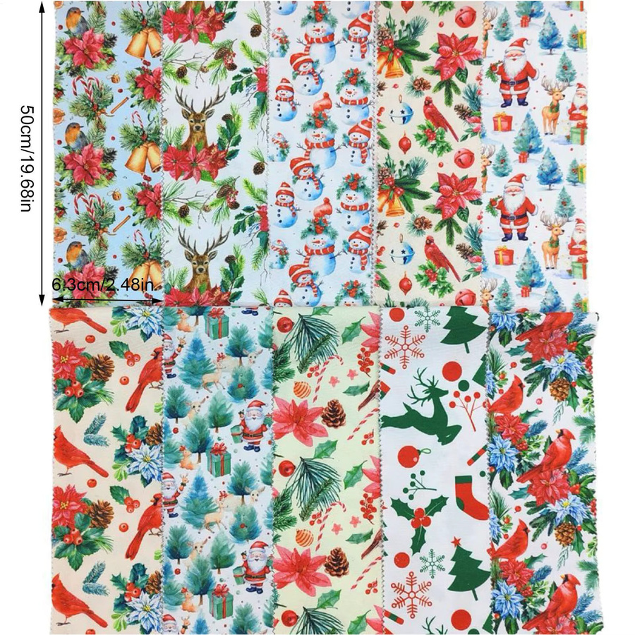 40 Stück Weihnachts-Stoffquadrate in Multicolour zum Quilten, Nähen und Basteln - Bild 5