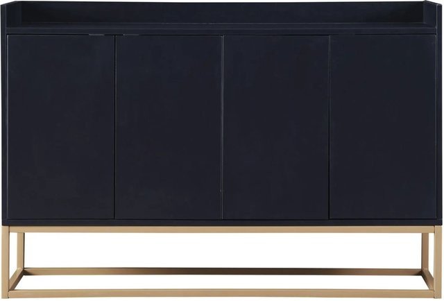 PXloue Buffetschrank Sideboard mit 4 Türen in Schwarz Matt für Esszimmer, Wohnzimmer und Küche - Bild 1
