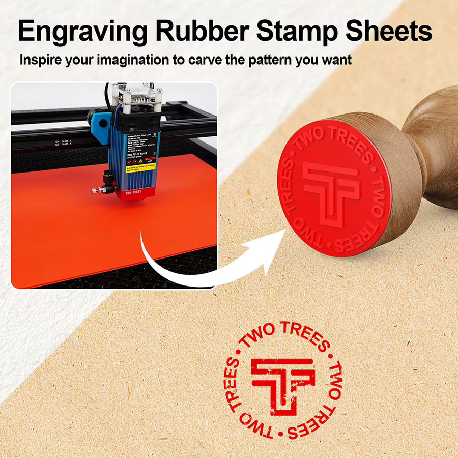 Singasong Laser Gummi Blatt Kit für CO2 Laser Gravur und DIY Gummi Stempel Material - Bild 3