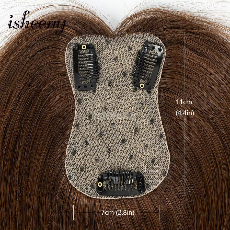 Isheeny Echthaar-Toupet, Braun, 8-14 Zoll, Damen - Bild 3