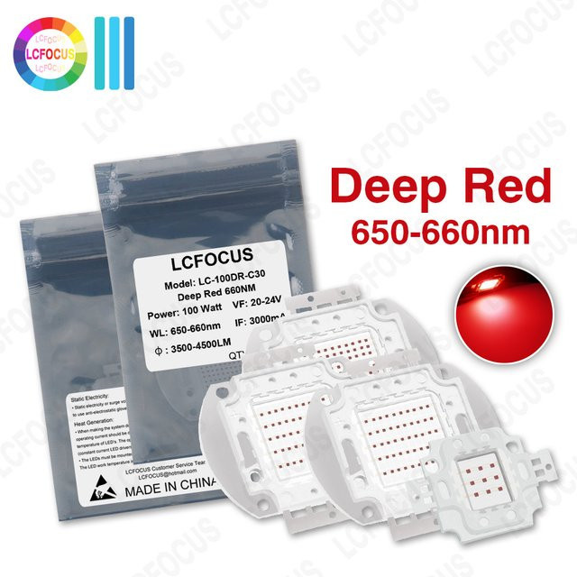 SWPUSHINEZD Wachstums-LED-Chip Tiefrot 650nm 660nm für Zimmerpflanzen, Aquarium und Gewächshaus - Bild 1