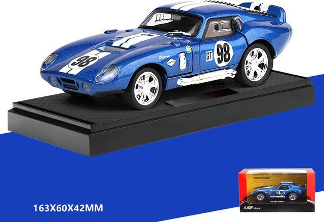 Linyi toy car Shelby Cobra Daytona Coupe #98, Modellauto, 1:32, blau, ab 18 Jahre - Bild 1