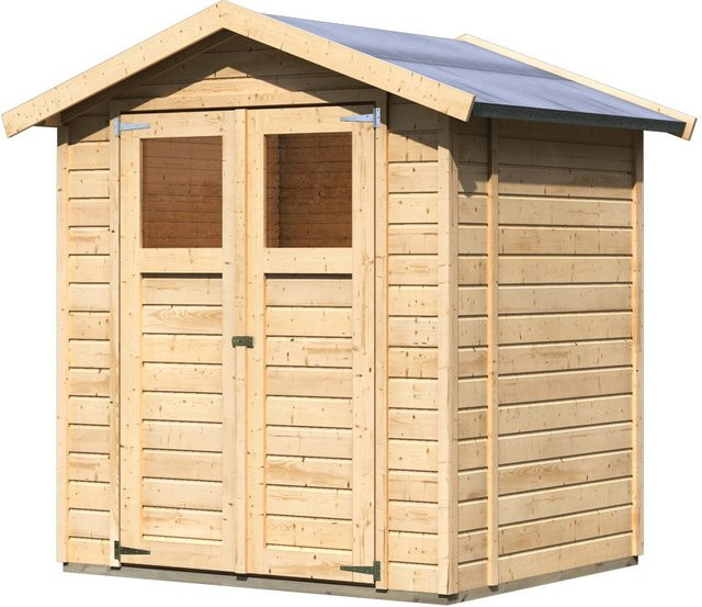 Karibu Gartenhaus DAHME 2 aus nordischer Fichte mit Satteldach, Farbe: Braun, B/T: 180 x 152 cm, Wandstärke: 14 mm - Bild 1
