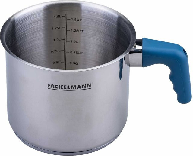 Fackelmann Milchtopf Essential aus Edelstahl in Blau, Durchmesser: 14 cm - Bild 1